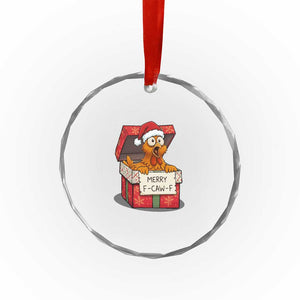 Merry F Caw F Santa Chicken Crystal Glass Ornament Funny Christmas Gift TS12 Print Your Wear