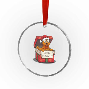 Merry F Caw F Santa Chicken Crystal Glass Ornament Funny Christmas Gift TS12 Print Your Wear