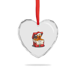 Merry F Caw F Santa Chicken Heart Crystal Glass Ornament Funny Christmas Gift TS12 Print Your Wear