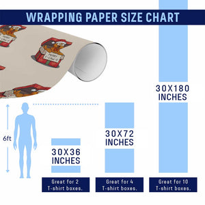 Merry F Caw F Santa Chicken Wrapping Paper Roll Funny Christmas Gift TS12 Print Your Wear