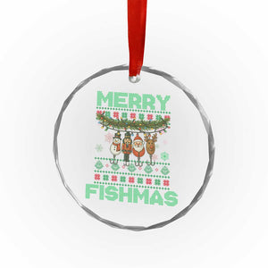 Merry Fishmas Ugly Sweater Crystal Glass Ornament Funny Fishing Holiday Gift TS12 Print Your Wear