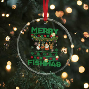 Merry Fishmas Ugly Sweater Crystal Glass Ornament Funny Fishing Holiday Gift TS12 Print Your Wear