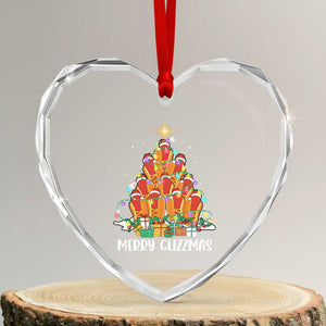 Merry Glizzmas Heart Crystal Glass Ornament Funny Hotdog Christmas Tree TS02 Transparent Glass 3'' Heart Print Your Wear