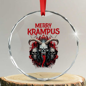 Merry Krampus Crystal Glass Ornament Horor Xmas Evil TS09 Transparent Glass 3'' Circle Print Your Wear