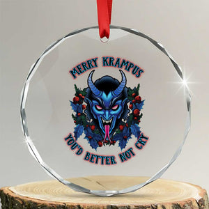 Merry Krampus Crystal Glass Ornament You'd Better Not Cry Horor Xmas TS09 Transparent Glass 3'' Circle Print Your Wear