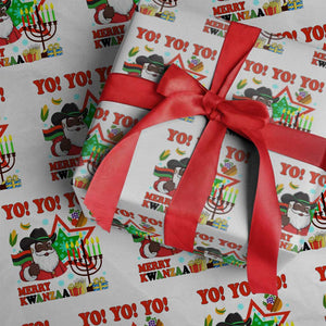 Merry Kwanzaa Black Santa Cowboy Wrapping Paper Roll African Heritage Celebration Gift TS12 White Print Your Wear