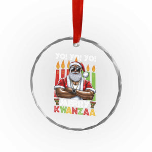 Merry Kwanzaa Crystal Glass Ornament African American Santa Black Christmas TS09 Print Your Wear