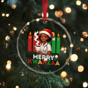 Merry Kwanzaa Crystal Glass Ornament Nurse African American Holiday Celebration Gift - Print Your Wear
