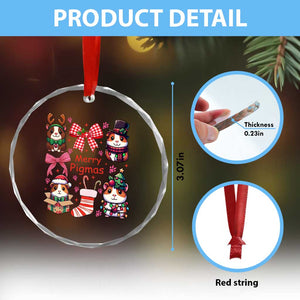 Merry Pigmas Crystal Glass Ornament Funny Guinea Pig Cavy Lover Holiday Gift TS12 Print Your Wear
