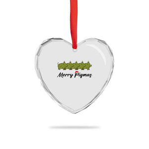 Merry Pigmas Heart Crystal Glass Ornament Holiday Gift For Pig Lovers TS12 Print Your Wear