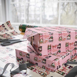 Merry Pigmas Wrapping Paper Roll Funny Guinea Pig Cavy Lover Holiday Gift TS12 Light Pink Print Your Wear
