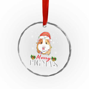 Merry Pigmas Xmas Cute Guinea Pig Crystal Glass Ornament TS09 Print Your Wear