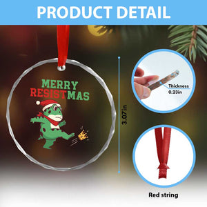 Merry Resistmas Frog Christmas Crystal Glass Ornament TS14 Print Your Wear