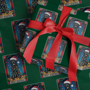 Merry Woofmas Wrapping Paper Roll Funny Tarot Card Labrador Retriever Christmas Gift TS12 Green Print Your Wear