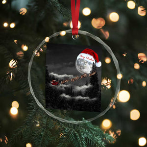 Merry Xmas Crystal Glass Ornament Santa To The Moon TS10 Print Your Wear