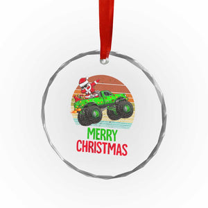 Merry Xmas Santa Monster Truck Dabbing Crystal Glass Ornament TS09 Print Your Wear