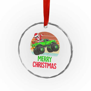 Merry Xmas Santa Monster Truck Dabbing Crystal Glass Ornament TS09 Print Your Wear