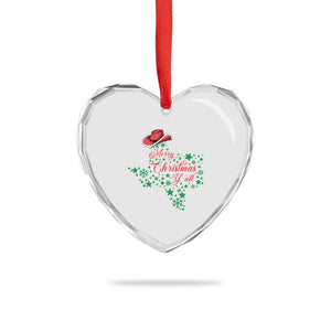 Merry Xmas Y'All Texas Heart Crystal Glass Ornament TS09 Print Your Wear