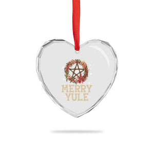Merry Yule Heart Crystal Glass Ornament Winter Solstice Flower Wreath Pentagram Icelandic Christmas TS09 Print Your Wear