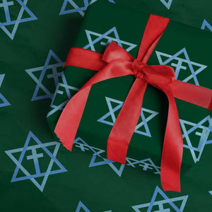 Messianic Cross Star of David Yeshua Jesus Wrapping Paper Roll TS11 Green Print Your Wear