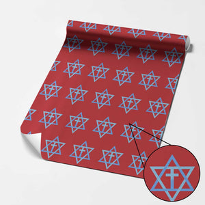 Messianic Cross Star of David Yeshua Jesus Wrapping Paper Roll TS11 Red Print Your Wear