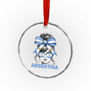 Messy Bun Argentina Pride Argentinian Girl Crystal Glass Ornament TS11 Print Your Wear