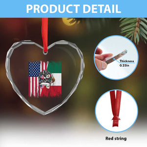 Mexican American Pride Heart Crystal Glass Ornament Bicultural Heritage Girl Vintage Flag TS12 Print Your Wear
