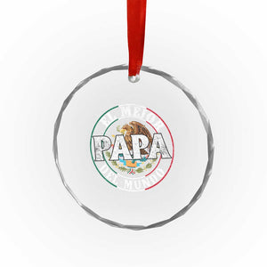 Mexican Dad Crystal Glass Ornament El Mejor Papá del Mundo Mexico Flag Eagle TS02 Print Your Wear