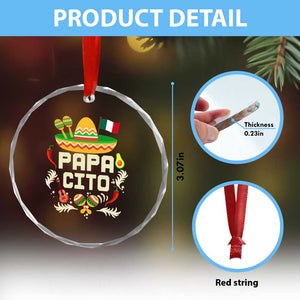 Mexican Dad Crystal Glass Ornament Papa Cito Latino Fathers Day Gift Mexican Pride TS10 Print Your Wear
