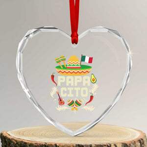 Mexican Dad Heart Crystal Glass Ornament Papa Cito Latino Fathers Day Gift Mexican Pride TS10 Transparent Glass 3'' Heart Print Your Wear
