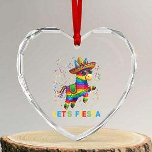 Mexican Fiesta Pinata Heart Crystal Glass Ornament Funny Cinco De Mayo TS12 Transparent Glass 3'' Heart Print Your Wear