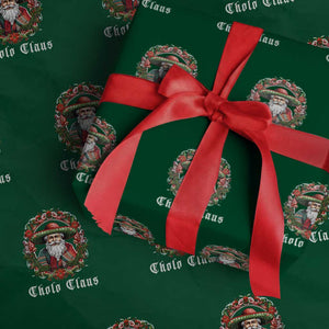 Mexican Xmas Cholo Claus Santa Wrapping Paper Roll Funny Xmas in Mexico Latin America TS02 Green Print Your Wear