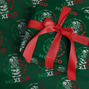 Mexico Coat of Arms Wrapping Paper Roll Eagle Mexican Flag Mexico Heritage Roots TS10 Green Print Your Wear