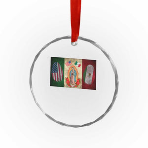 Mexico Flag Crystal Glass Ornament Virgin Mary Mexican American Patriotic Mexican Roots TS10 Print Your Wear