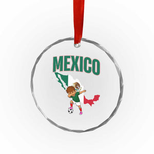 Mexico Soccer Boy Dabbing Boy Mexican Flag Map Crystal Glass Ornament TS14 Print Your Wear