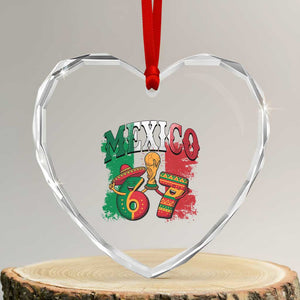 Mexico Soccer Fan Heart Crystal Glass Ornament Funny 67 Viral Gen Alpha Slang Gift TS12 Transparent Glass 3'' Heart Print Your Wear