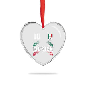 Mexico Soccer Sports Graphic Number 10 Jersey Style Heart Crystal Glass Ornament Proud Mexican Football Fans Game Day Pride TS02 Print Your Wear