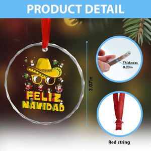 Mexico Xmas Crystal Glass Ornament Feliz Navidad Sombrero TS10 Print Your Wear
