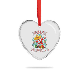 Mexico Xmas Heart Crystal Glass Ornament Feliz Navidad Dabbing Spanish Sombrero TS09 Print Your Wear