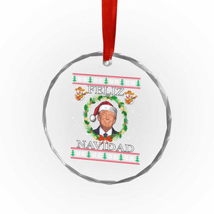 Mexico Xmas Trump Crystal Glass Ornament Feliz Navidad Funny Trump Santa Ugly Christmas TS10 Print Your Wear