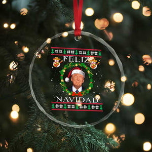 Mexico Xmas Trump Crystal Glass Ornament Feliz Navidad Funny Trump Santa Ugly Christmas TS10 Print Your Wear