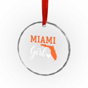 Miami Girl Pride Crystal Glass Ornament Florida State Map Local Love TS02 Print Your Wear