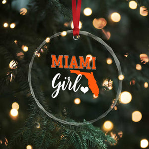 Miami Girl Pride Crystal Glass Ornament Florida State Map Local Love TS02 Print Your Wear