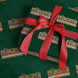 Miami Wrapping Paper Roll Florida FL Retro Vintage Weathered Athletic Sports TS10 Green Print Your Wear