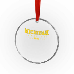 Michigan 2026 Basketball Victory Crystal Glass Ornament Champions Pride Fan Gift TS12 Print Your Wear