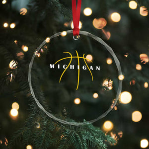 Michigan Fan Basketball Grooves Graphic MI State Crystal Glass Ornament TS11 Print Your Wear