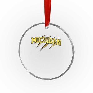 Michigan Fan Crystal Glass Ornament MI State Sports Game Day Scratch Mark TS11 Print Your Wear