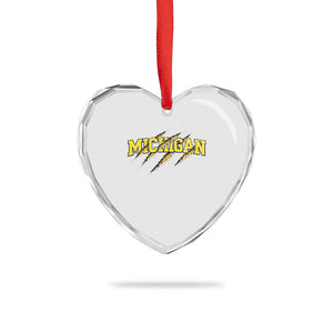Michigan Fan Heart Crystal Glass Ornament MI State Sports Game Day Scratch Mark TS11 Print Your Wear