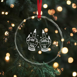 Middle Finger F Ice Crystal Glass Ornament Against Ice Violence Outspoken Resistance TS02 Print Your Wear
