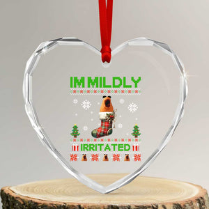 Mildly Irritated Marcus the Worm Meme Heart Crystal Glass Ornament Funny Christmas Stocking Weirdcore TS02 Transparent Glass 3'' Heart Print Your Wear